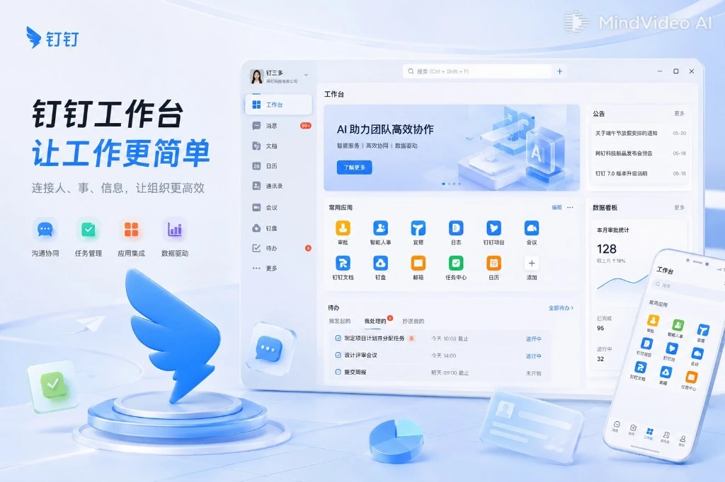 钉钉业务报表与在线图表多维分析界面展示